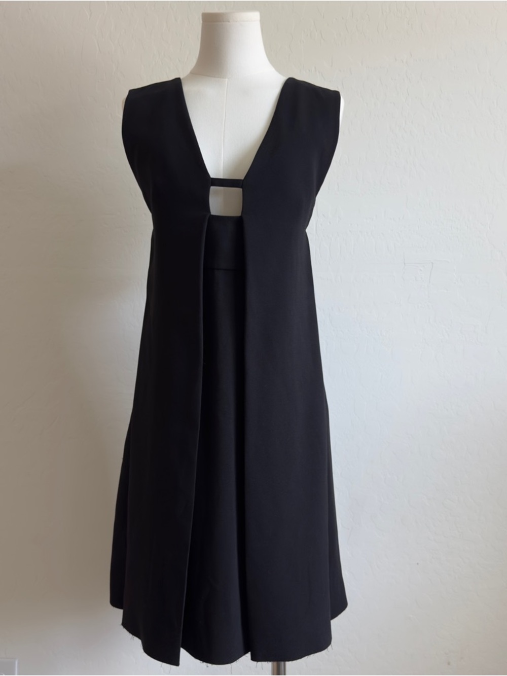 Alexander Wang Black Midi Dress with Front Keyhole
